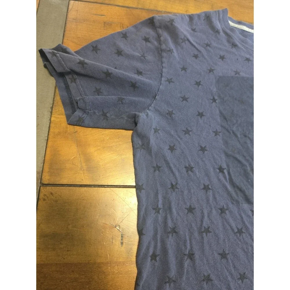 The North Face Graphic Star Print T-Shirt Men's L Blue USA American Flag Patch